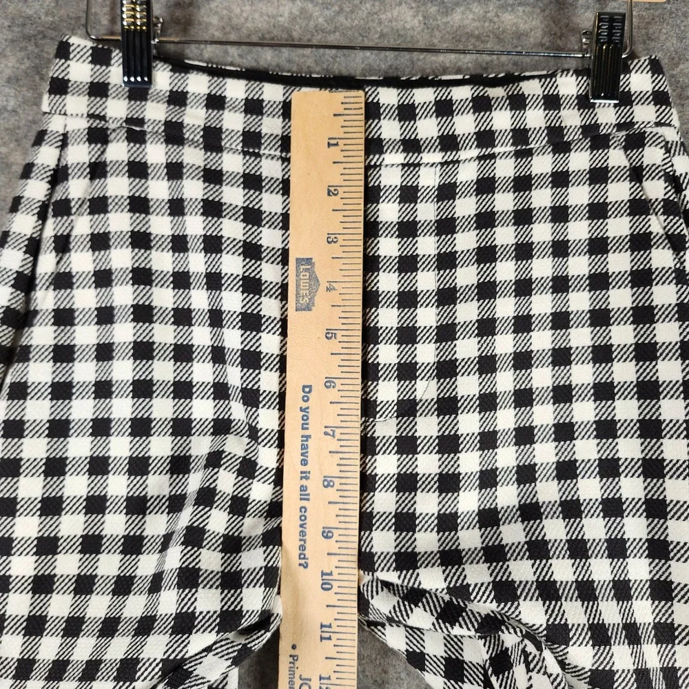 Kate Spade New York Gingham Cropped Pants‎ Women's Size 0 Black White Checkered